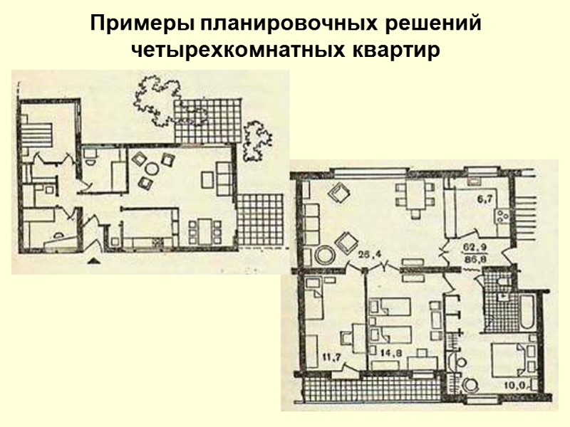 Примеры планировочных решений четырехкомнатных квартир